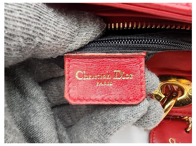Borsa in pelle rossa Dior Lady Dior - vista 18