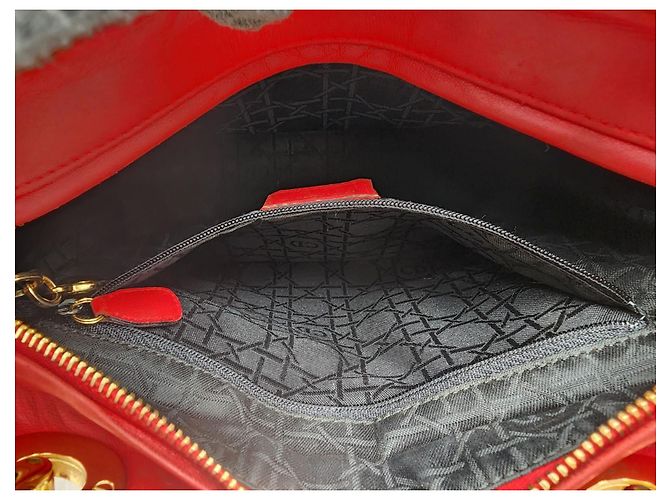 Borsa in pelle rossa Dior Lady Dior - vista 19