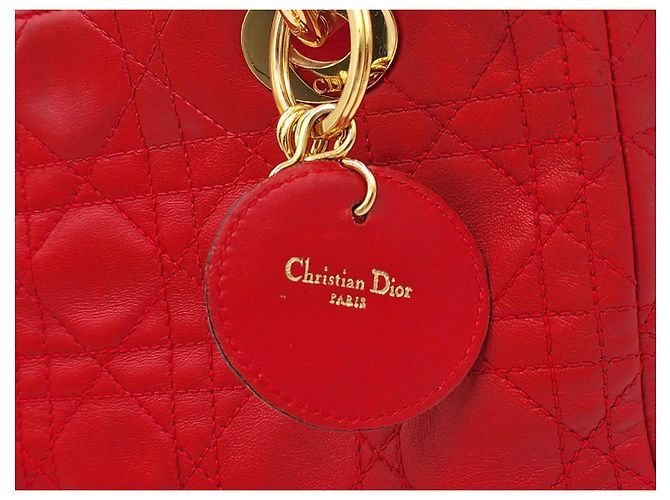Borsa in pelle rossa Dior Lady Dior - vista 6