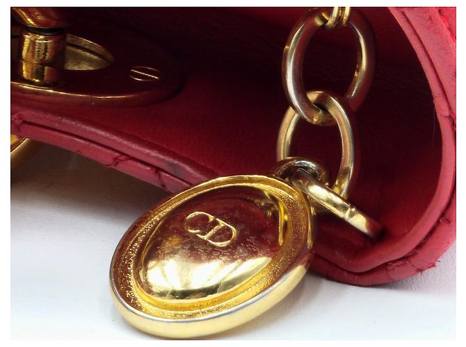 Borsa in pelle rossa Dior Lady Dior - vista 7