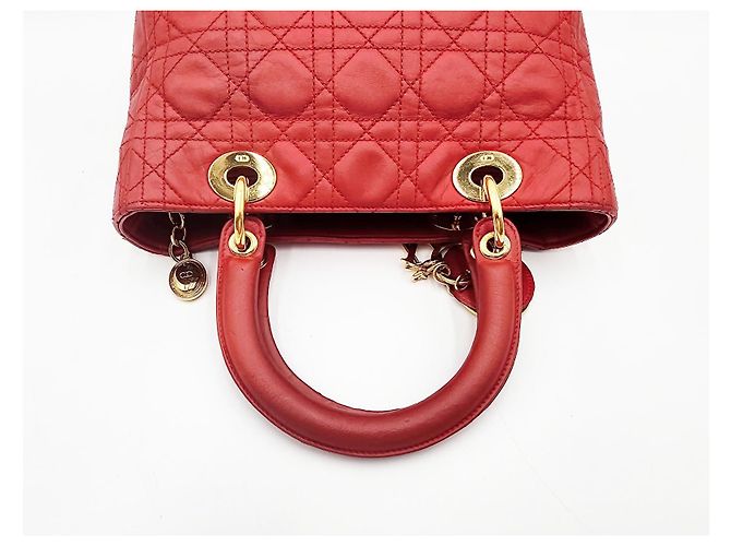 Borsa in pelle rossa Dior Lady Dior - vista 9