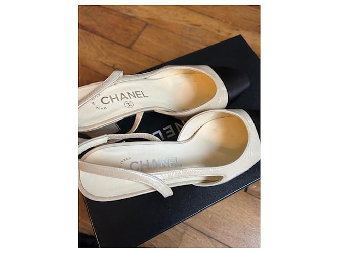 Slingback CHANEL Nero Beige - vista 10
