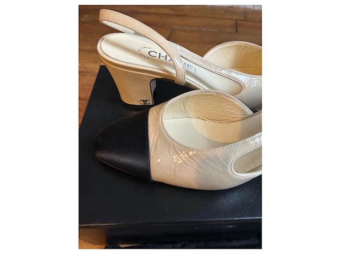 Slingback CHANEL Nero Beige - vista 2