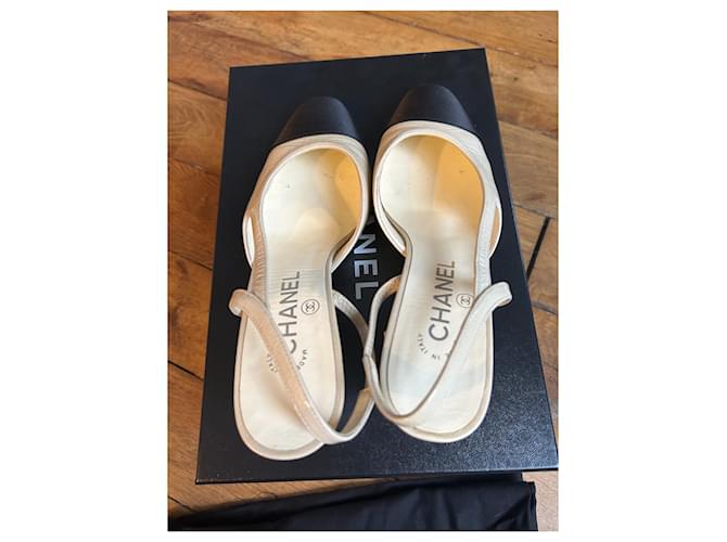 Slingback CHANEL Nero Beige - vista 5