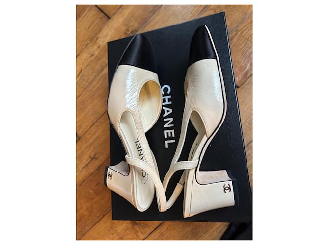 Slingback CHANEL Nero Beige - vista 6