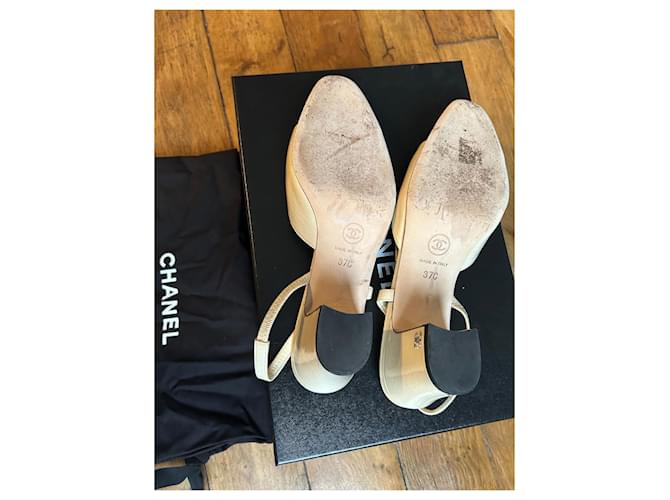 Slingback CHANEL Nero Beige - vista 7