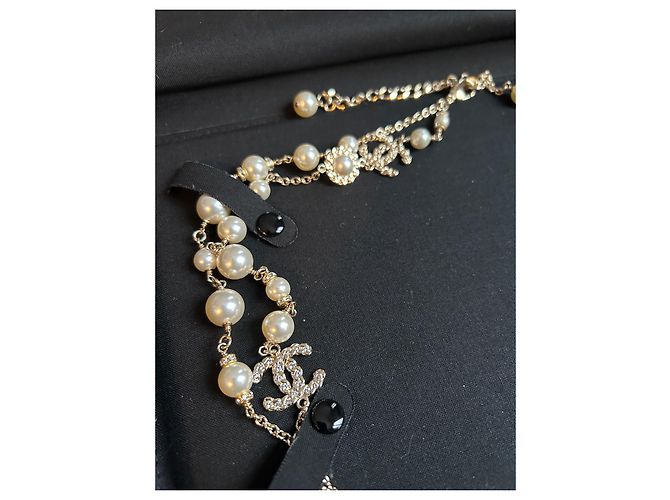 Cintura di perle e catena Chanel D'oro - vista 3