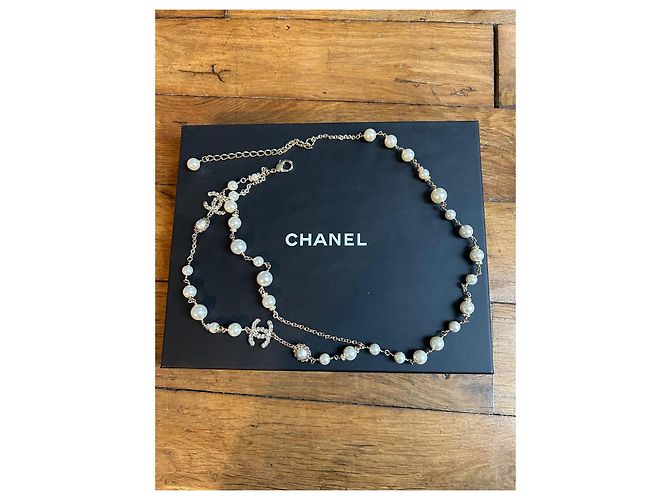 Cintura di perle e catena Chanel D'oro - vista 7