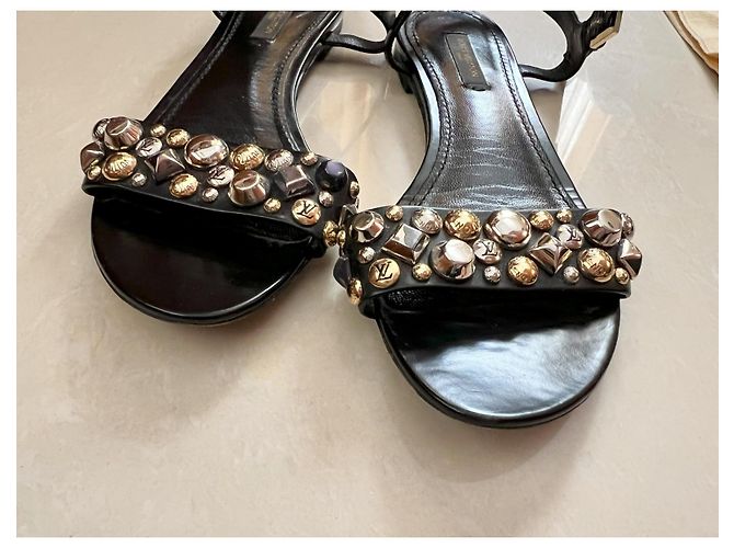 Sandali Louis Vuitton in pelle nera Nero - vista 11