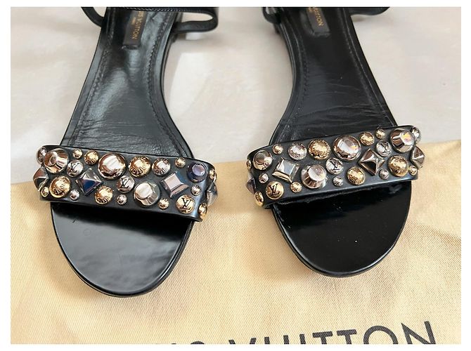 Sandali Louis Vuitton in pelle nera Nero - vista 3