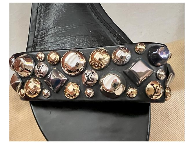 Sandali Louis Vuitton in pelle nera Nero - vista 5