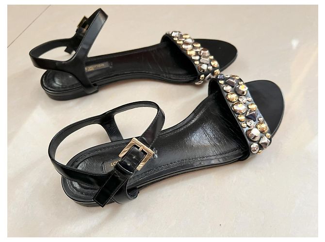 Sandali Louis Vuitton in pelle nera Nero - vista 8