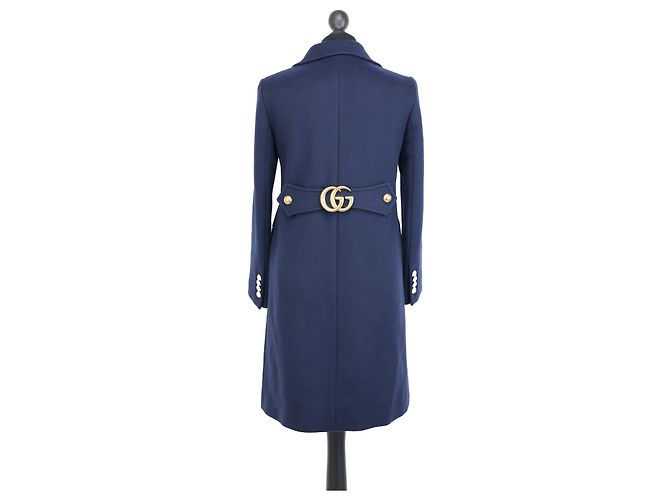 Abrigo de lana azul marino Gucci - vista 2