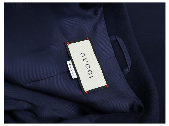 Abrigo de lana azul marino Gucci - vista 3