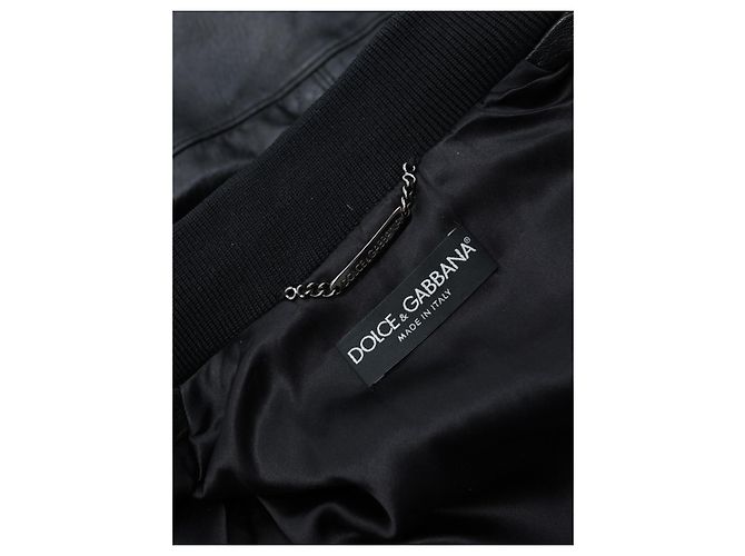 Dolce & Gabbana Black Leather Biker Jacket - view 3