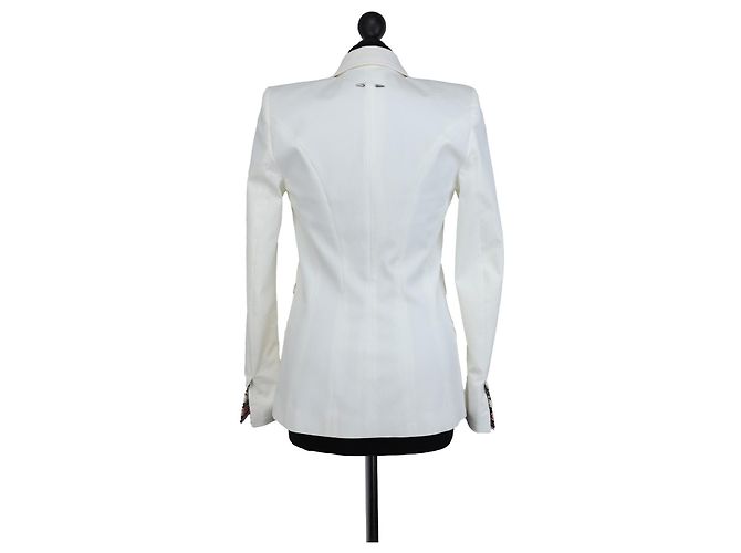 Chaqueta de algodón blanca Barbara Bui Blanco - view 2