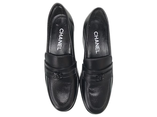 Mocassini Chanel in pelle nera 39.5 Nero - vista 2