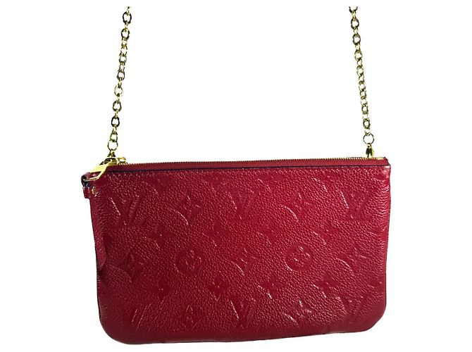 Bolsa Tiracolo Louis Vuitton Double Zip Couro Grená Azul Bordeaux - vista 2