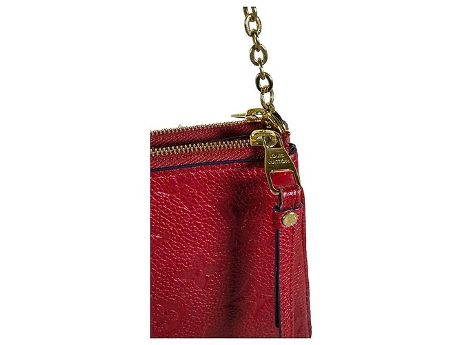 Bolsa Tiracolo Louis Vuitton Double Zip Couro Grená Azul Bordeaux - vista 3