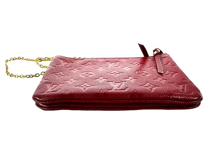 Bolsa Tiracolo Louis Vuitton Double Zip Couro Grená Azul Bordeaux - vista 4