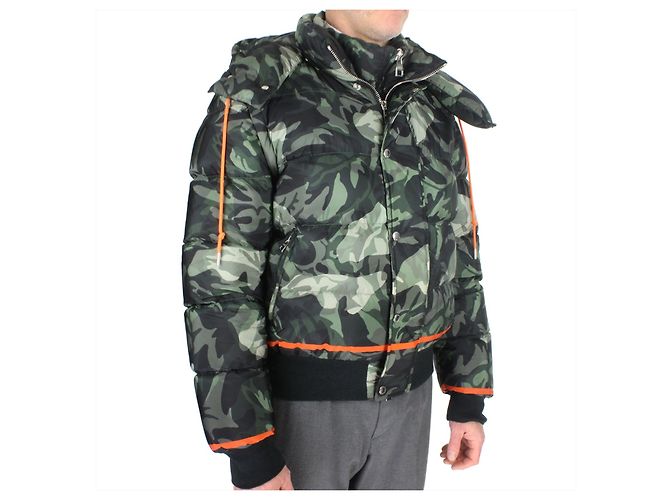 Alexander McQueen Short Down Jacket Orange Dark green - view 2