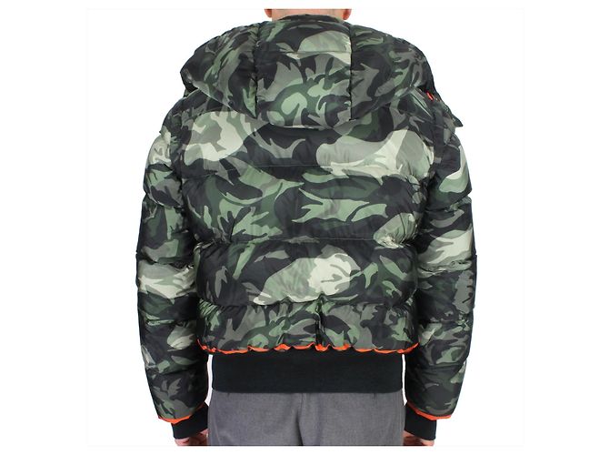 Alexander McQueen Short Down Jacket Orange Dark green - view 3