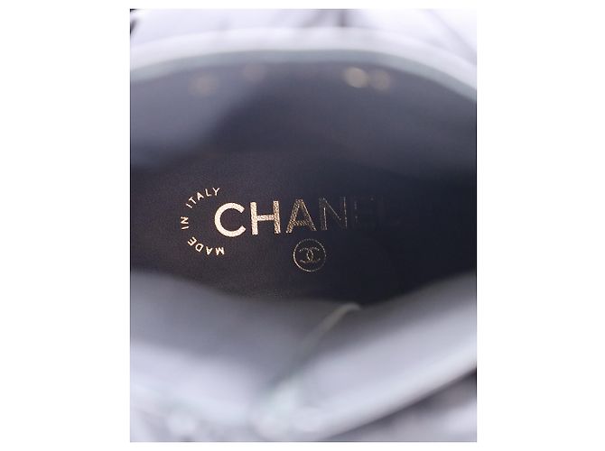 Chanel 2 inch 1 Botas intertravadas CC até o joelho em nylon preto - vista 6