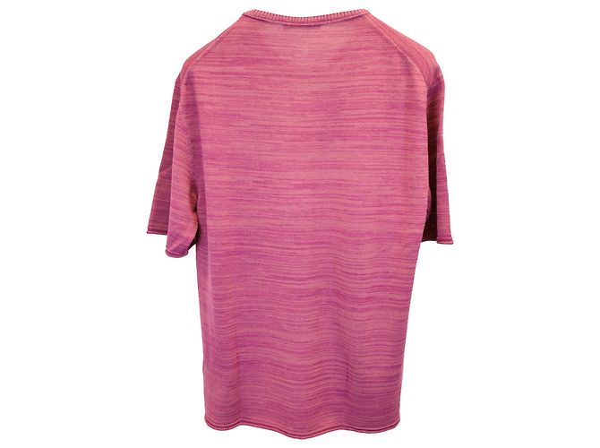Autre Marque Señor. Camiseta de rayas P de algodón burdeos Roja - vista 3