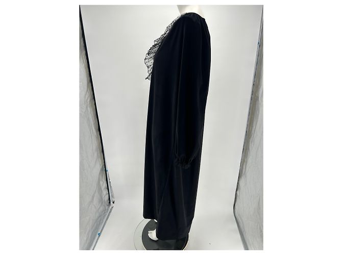 Autre Marque Àcheval Pampa Kleid T.International S Samt Schwarz - Ansicht 4