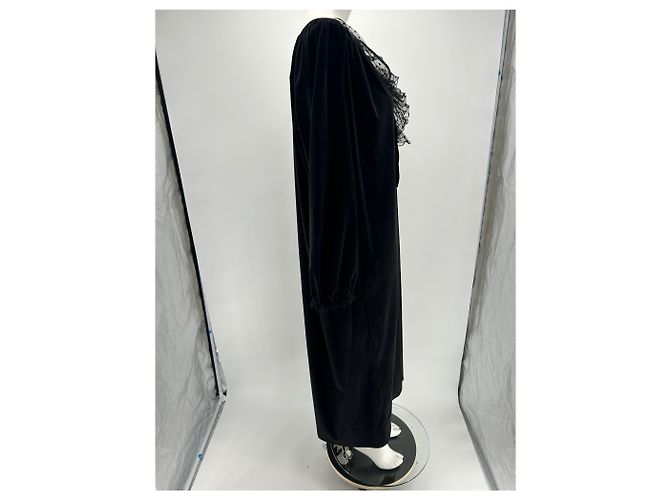 Autre Marque Àcheval Pampa Kleid T.International S Samt Schwarz - Ansicht 5