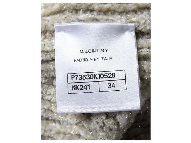 Timeless Chanel Strickweste mit Knopfleiste vorne aus beiger Viskose - Ansicht 5
