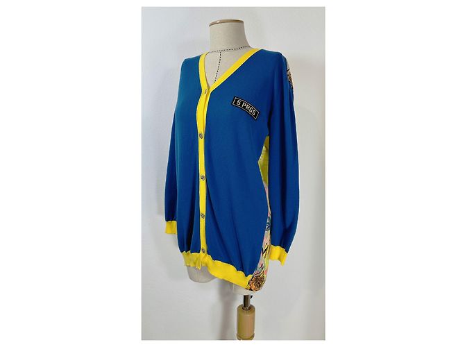 Autre Marque Strickjacke 5 Progress Blau Gelb Mehrfarbig Baumwolle Mehrfarben - Ansicht 2