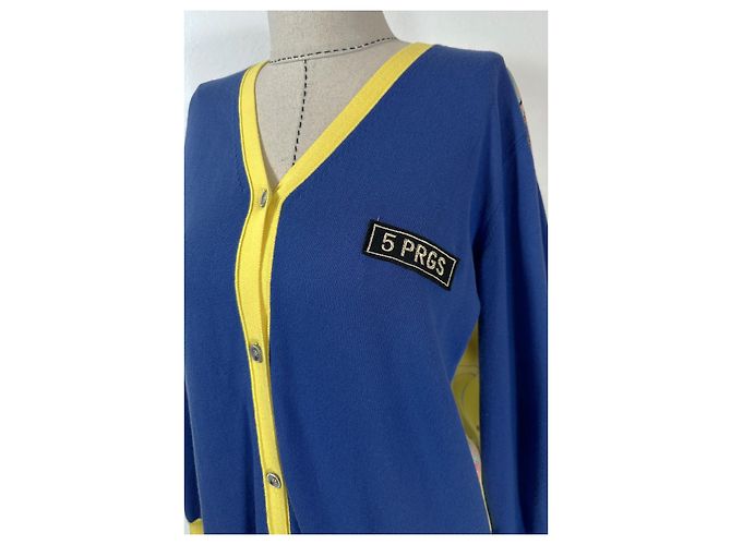 Autre Marque Strickjacke 5 Progress Blau Gelb Mehrfarbig Baumwolle Mehrfarben - Ansicht 3