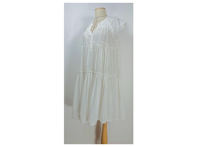 Autre Marque Vestido de algodón blanco Rabens Saloner - vista 2