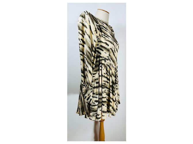 Autre Marque Rotate Leichtes Jacquard Minikleid Beige Mehrfarben - Ansicht 2