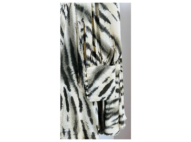 Autre Marque Rotate Leichtes Jacquard Minikleid Beige Mehrfarben - Ansicht 3