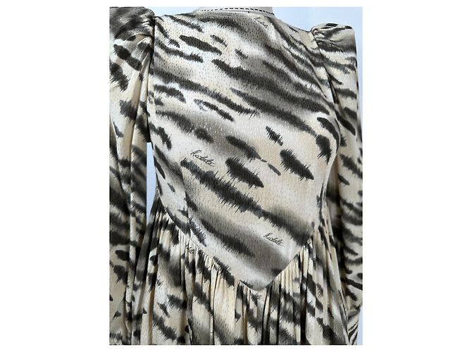 Autre Marque Rotate Leichtes Jacquard Minikleid Beige Mehrfarben - Ansicht 4