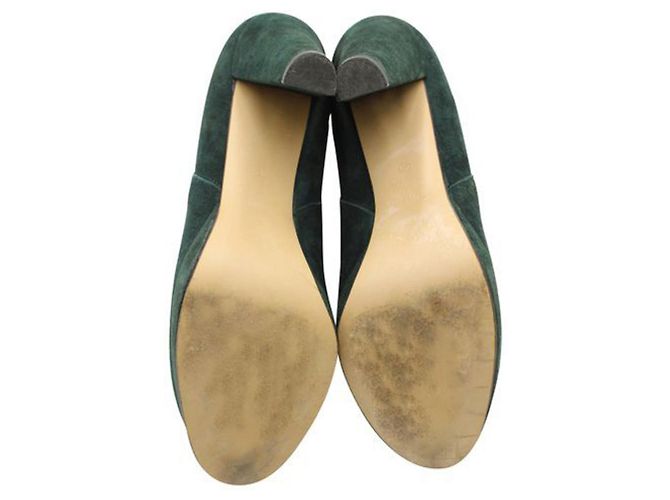 Ganni Botines Fiona de ante verde - vista 5