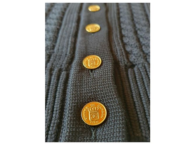 Chanel Zopfmuster-Strickjacke Schwarz - Ansicht 7