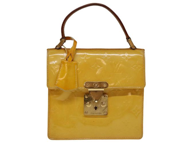 Borsa LOUIS VUITTON Monogram Vernis Spring Street Giallo Lime M91068 Auth ep3239 - vista 13