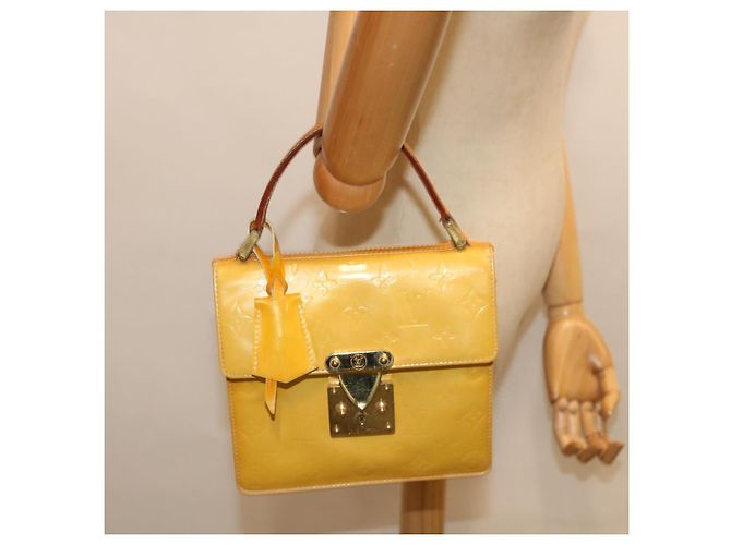 Borsa LOUIS VUITTON Monogram Vernis Spring Street Giallo Lime M91068 Auth ep3239 - vista 21