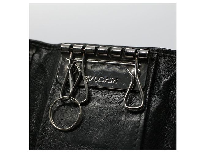 Bulgari Portafoglio BVLGARI in pelle 4Set Nero Beige Auth bs9872 - vista 20