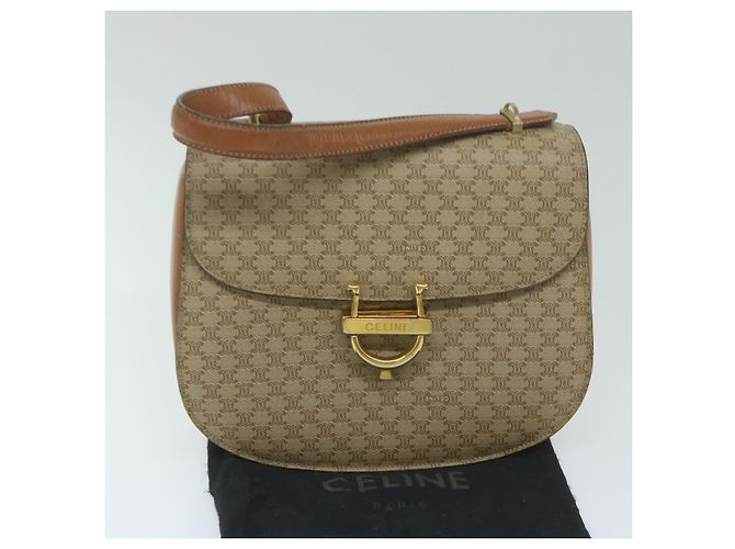Céline CELINE Macadam Canvas Handtasche Beige Auth bs11411 - Ansicht 12