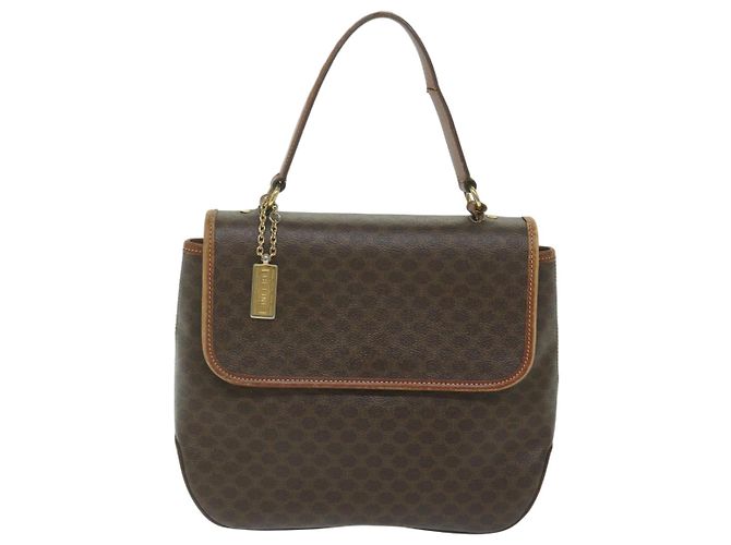 Céline CELINE Macadam Canvas Handtasche PVC Leder 2Weise Brown Auth 62941 Braun - Ansicht 13