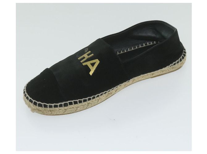 CHANEL Décolleté Scarpe Velluto 38 Nero CC Auth bs10973 - vista 11