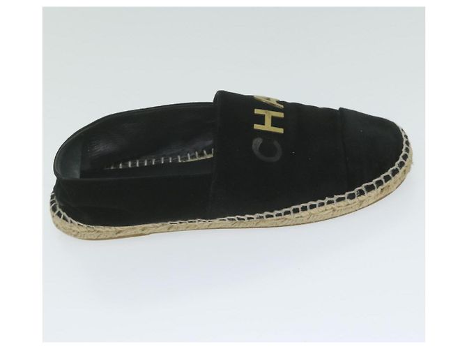 CHANEL Décolleté Scarpe Velluto 38 Nero CC Auth bs10973 - vista 12