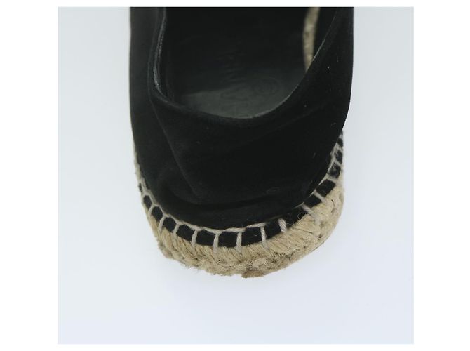 CHANEL Décolleté Scarpe Velluto 38 Nero CC Auth bs10973 - vista 5