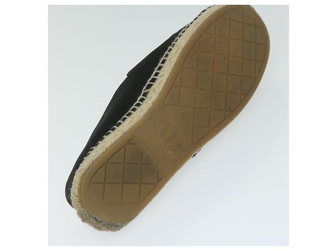 CHANEL Décolleté Scarpe Velluto 38 Nero CC Auth bs10973 - vista 6