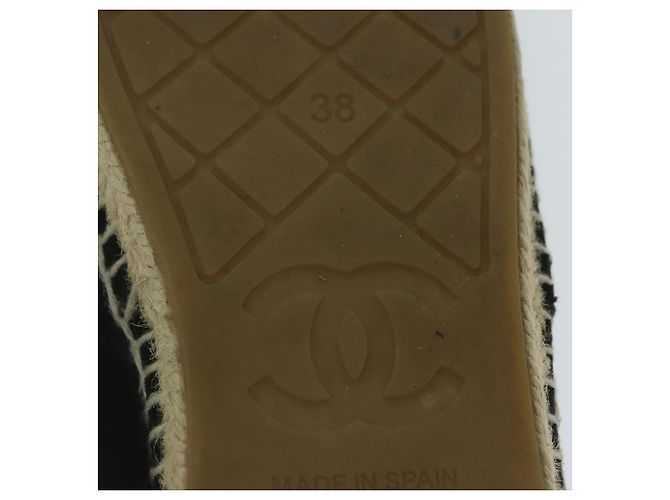 CHANEL Décolleté Scarpe Velluto 38 Nero CC Auth bs10973 - vista 8