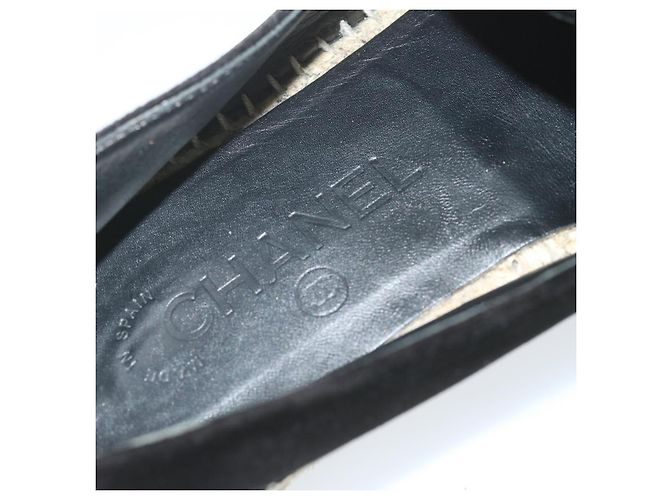 CHANEL Décolleté Scarpe Velluto 38 Nero CC Auth bs10973 - vista 9